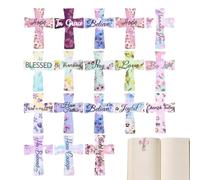16 Pcs Magnetic Cross Bookmarks, Inspirational Stationery Page Holder, Magnetic Bookmarks For Verse Scripture Bible Christian Readers Teachers Book Lovers