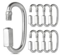 16 PCS Maillon Rapide Inox M4 Mousquetons à Verrouillage 304 Forme de D, Mini Mousqueton a Vis Pour Accessoires de Randonnée, Camp