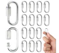 16 PCS Maillon Rapide M4, D Forme Mousqueton Maillons, Galvanisés à Connecteurs Rapide, de Chaîne pour extérieur/intérieur, Boucles à chaîne à dégagement Rapide pour l'escalade et l'alpinisme