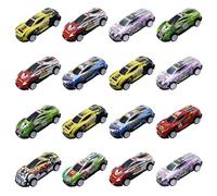 16 Pcs Petite Voiture Enfant Mini Voitures de Course Voitures Miniatures | Lot Petites Voitures Jouets Metal Voitures à Friction Voiture Jouet Cascadeuse pour Enfants de 2 3 4 Ans et Plus