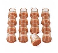 16 Pcs Protection Pied Chaise, Réduction Bruit, Ronds, Diamètre 30-40 mm | Embouts de Pieds de Chaise en Silicone, Protecteurs de Sol pour Parquet/Carrelage/Stratifié, Réduction de Bruit, Marron