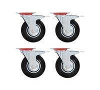 vidaXL 16 pcs Roulettes pivotantes 125 mm Noir G