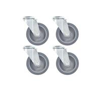 16 pcs Roulettes pivotantes à trou de boulon 100 mm