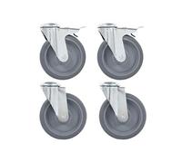 16 pcs Roulettes pivotantes à trou de boulon 125 mm