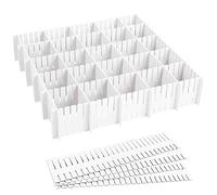 16 Pcs Séparateurs de Tiroir, Organisateur de Tiroir Réglables, Grille Diviseur de tiroir en Plastique pour sous-Vêtements, Chaussettes, Maquillage, Fournitures de Bureau, bain, cuisine etc (32cm)