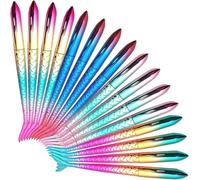 16 Pcs Stylos À Bille Sirène Fish Stylos Sirène En Forme De Poisson Stylo À Bille Mermaid Party Set Stylo À Bille Sirène Stylos Créatifs Roller Pour Bureau École Enfants Papeterie (Encre Bleue)