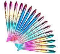 16 Pcs Stylos À Bille Sirène Fish Stylos Sirène en Forme de Poisson Stylo À Bille Mermaid Party Set Stylo à Bille Sirène Stylos Créatifs Roller Pour Bureau École Enfants Papeterie (Encre Bleue)