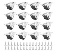 16 PcsRoulettes pour Meubles Lourds, 16 mm Mini Roulettes Pivotantes | Pour Meubles, Petite Roulette Meuble, Roulettes en Caoutchouc à 360 Degrés pour Boîtes Petits électroménagers, avec 32 Vis