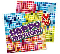 16 petites serviettes "Happy Crazy Birthday"