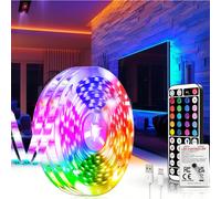 16 pi-100 pi Bande lumineuse LED à couleur réglable par télécommande, convient pour la décoration de la pièce, couleur et luminosité réglables, 6 modes DIY, applicable pour la décoration de la chambre