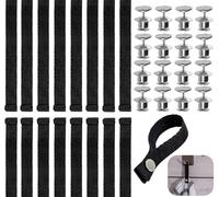 16 Pièces Accroche Torchon Cuisine Accroche Torchon Cuisine vec Fermeture Boucle Ardillon,Crochet Torchon Cuisine Pince Torchon pour Torchons,Serviettes de Bain,Décorations,Camping(Noir)