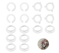 16 Pièces Anneau Réducteur Abat Jour E27 vers E14 Set, Reducteur Anneau Abat-Jour pour Lampe de Bureau, Anneau Réducteur Abat Jour E27 vers E14 pour Plafonniers (29mm ID, Blanc)