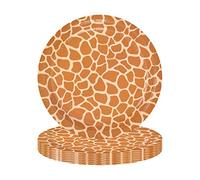 16 Pièces Assiettes En Papier Imprimé Girafe 7 Pouces, Assiettes En Papier Pour Fête D'Animaux De La Jungle, Vaisselle De.Fête à Thème De La Jungle Pour Enfants, Fournitures De Fête D'Anniversaire