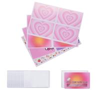 16 pièces Autocollant Carte Crédit Autocollants roses imperméables avec pochettes transparentes en PVC pour transports, carte de débit, carte de crédit (4 styles)