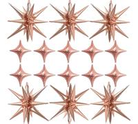 16 Pièces Ballon Aluminium Étoile, Ballon Étoile Or Rose Ballon Explosif Étoile Ballons Anniversaire, Ballon Helium Ballons Étoiles pour Baby Shower Mariage Anniversaire Célébration Décoration de Fête