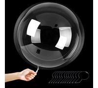 16 Pièces Ballons Bobo,24 Pouces Géants Ballons Ronds Transparents a Remplir Réutilisables Transparents à Bulles pour Décoration de Fête Anniversaire de Mariage Noël