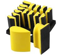 16 pièces Bloc de ponçage, Manuel à Crochet et Boucle en Forme de Souris Ensemble, Tampon à Main avec Crochet et Boucle Forme Convexe et concave pour Le Travail du Bois, la Restauration de Meubles