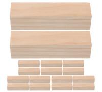 16 Pièces Blocs de Bois Vierges Carrés en Pin en Sculpture | Surface Lisse, Veinage Visible, Réutilisables, pour Ateliers Créatifs et Cours D'art à Domicile
