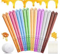 16 Pièces Bougies D’Oreilles, kit d'élimination du cérumen, Bougies Auriculaires en Cire d’Abeille 100% Naturelle, Disques De Protection,Bougie Oreilles Nettoyante Pour Détendez-Vous (8 Parfums)