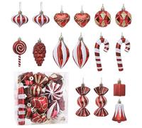 16 Pièces Boule de Noel, 6cm Boules de Noël en Plastique, Boules de Noël pour Sapin de Noël, Boule Sapin Plastique Incassable, avec Lanière pour Decoration de Noël, Mariage, Fête Anniversaire