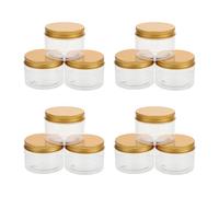 16 Pièces Bouteille de Crème 120ml en Plastique Couvercle Plat | Or, Bords Droits, Format Portable Réutilisable, pour Rangement Cosmétique et Sous-conteneur de Maquillage
