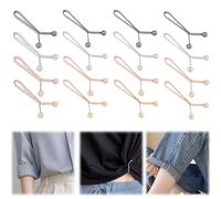 16 Piecès Bouton Jean Clipsable Ajustable, Réutilisable Tendeur de Taille de Pantalon, Boucles de Taille Réglables, Rallonge Bouton Pantalon Pas De Couture Nécessaire pour Chemise, Jupe, Jeans