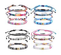 16 Pièces Bracelet Brésilien Bracelets Cheville Homme Femme Perles Boho Colorés Faits à La Main Bracelet Homme Corde Assortis Tressés Réglable Bracelets (Ensemble-A)