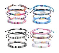16 Pièces Bracelet Brésilien Bracelets Cheville Homme Femme Perles Boho Colorés Faits à La Main Bracelet Homme Corde Assortis Tressés Réglable Bracelets (Ensemble-B)