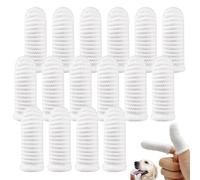 16 Pièces Brosse à Dent Chien et Chat, Doigtier Brosse à Dents en Tissu pour Animaux, Nettoyage Efficace des Dents et Soin Dentaire, Élimine Plaque et Tartre, Hygiène Buccale, Blanc