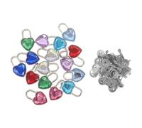 16 Pièces Cadenas Cœur en Alliage de Zinc Mini Verrou Décoratif | Forme Cœur Orné de Cristaux, Style Élégant et Romantique, pour Paquet et Carnet, Usage Portable Couleur Aléatoire