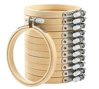 16 Pièces Cercle à Broder 8 cm, Lot de 16 cercles à broder en bambou pour point de croix 8 cm,Cercle pour point de croix, Anneau de broderie pour bricolage