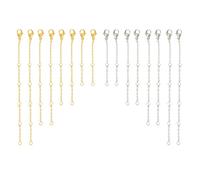 16 Pièces Chaînes D'extension Set, 4 Tailles Collier Extender pour Chaînes Argent Or, Chaînes D'extension de Collier en Acier Inoxydable pour la Fabrication de Bijoux Collier Bracelet (2/4/6/8 Pouces)