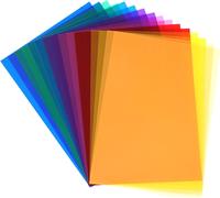 16 Pieces Clear Plastic Colour Corrector Gel Filter 8 Colours for Flash LED Light Lamp Film Video Photo 29.7 x 21 cm Party Festival Decoration DIY