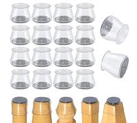 16 Pièces Couvre-Pieds de Chaise en Bois Dur, Embouts de Chaise en Silicone, Tapis de Protection des Pieds de Chaise, Tapis de Table Résistant À l'usure avec Feutre, pour Chaises et Tables