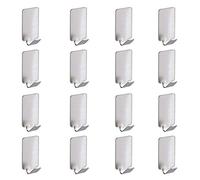 16 Pièces Crochet Adhésif, en Acier Inoxydable Support Mural à adhésif 3M pour Peignoir, Manteau, Serviette, clés, Sacs, Maison, Cuisine, Salle de Bain, Anti-Rouille et étanche (16 PC)