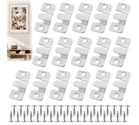 16 Pièces Crochet Mural Encastré Dissimulé , Contenant 36 Vis, Adapté pour Suspendre Des Tableaux, Des Miroirs et Des Présentoirs D'images Crochets Muraux Encastré Dissimulé