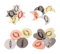 16 Pièces Crochets Adhésifs pour Téléphone, Formes Rondes Cœur Étoile | Alliage, Installation sans Outil, Support Stable Horizontal et Vertical, pour Surfaces Lisses et Coques Légères