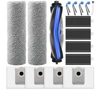 16 pièces d'accessoires pour robot aspirateur ECOVACS DEEBOT T80 Omni, pièces de rechange, 4 sacs à poussière, 4 brosses latérales, 4 filtres HEPA, 1 brosse principale, 2 rouleaux de serpillière, 1
