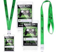 16 pièces de jeu vidéo VIP Pass Titulaire Billets Joueur Party VIP Pass Lanières Jeu vidéo Party Faveurs pour Jeu Thème de Jeu Anniversaire Fournitures