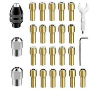 16 Pièces De Mandrin De Foret, 10 Pièces De Mandrin En Laiton, Kit De Manchon De Mandrin, Remplacement Rapide Des Accessoires De Mandrin, Remplacement Des Écrous Métalliques.