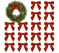16 pièces de nœuds de Noël en velours, nœuds en ruban de velours vintage de 10,9 cm pour guirlande de sapin de Noël, emballage cadeau, loisirs créatifs, décoration de mariage (cuivre)