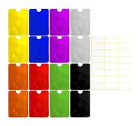 16 pièces de support de carte anti-magnétique, 1 pièce d'étiquette autocollante, protection ID, anti-magnétique, anti-vol takedown, support de carte rectangulaire, support ID Information Shield.