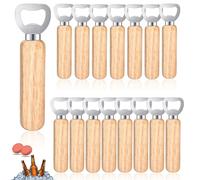 16 Pièces Décapsuleur, Poignée Ouvre Bouteille, Poignée en Bois Ouvre Bouteille de Bière Portable pour Bar, Maison, Cuisine, Hommes Cadeau Fête des Pères