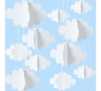 16 pièces Décoration de nuage 3D en feutre moelleux, convient pour le plafond et le mur, décoration de nuage suspendu, décoration de fête polyvalente, nuages moelleux réalistes pour la chambre, le mar