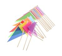 16 Pièces Drapeaux de Marquage Colorés, Rouge | Bambou et Polyester, Haute Visibilité Résistante aux Intempéries, pour Arroseurs, Chantiers et Repérage Extérieur
