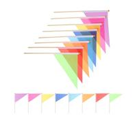 16 Pièces Drapeaux de Marquage Rouges, Bambou | Polyester Réutilisable, Pose sans Outil, pour Zones Dangereuses, Lignes de Câble, Défilés