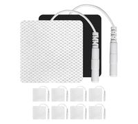 16 Pièces Électrodes TENS 4x4 cm, Électrodes Adhésives Réutilisables pour Appareils TENS/EMS et entraîneurs EMS Connecteur PIN de 2 mm Remplacement Autocollants pour Électrothérapie