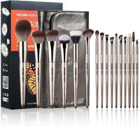 16 Pièces Ensemble De Pinceaux De Maquillage, Professionnels, Ensemble De Pinceaux De Maquillage Complet Visage, Yeux Avec Sac (Papillon Monarque)