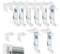 16 Pièces Ensemble pour Store Enrouleur Kit, Plastique Accessoire, sans Perçage Pièces de Rechange pour Fenêtre en Bois, Battant de Porte, Tringles à Rideaux, Suspension de Stores à Double Rouleau