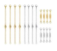 16 Pièces Fermoir Magnétique Collier pour Femmes, Extension Chaîne Réglable Fermoirs Fermetures Bijoux Magnétiques Fermoir Mousqueton Accessoires Fabrication Bijoux pour Bracelets Cheville